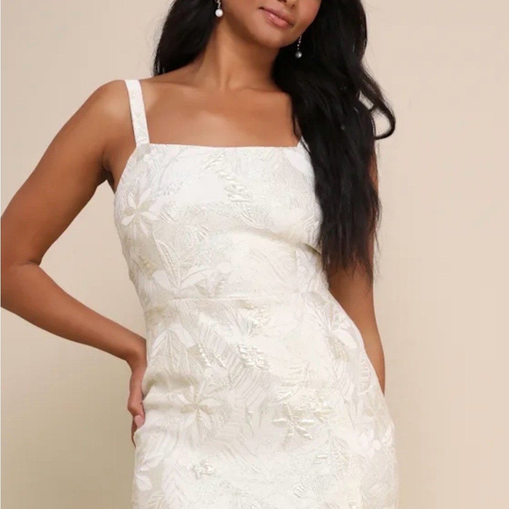 Lulu's Ivory Textured Mini Dress